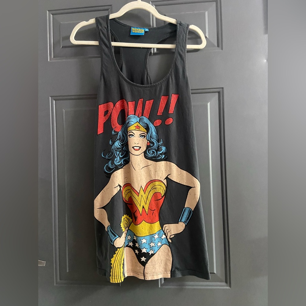 Wonder Woman Graphic Black Tank Top